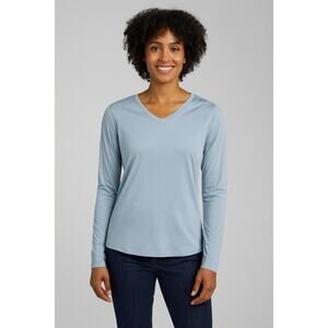 REI Women’s Light Blue V-Neck Long Sleeve Shirt Size XL Outdoor Activewear